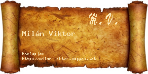 Milán Viktor névjegykártya